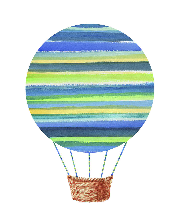 Watercolor Silhouette Hot Air Balloon Xi Painting