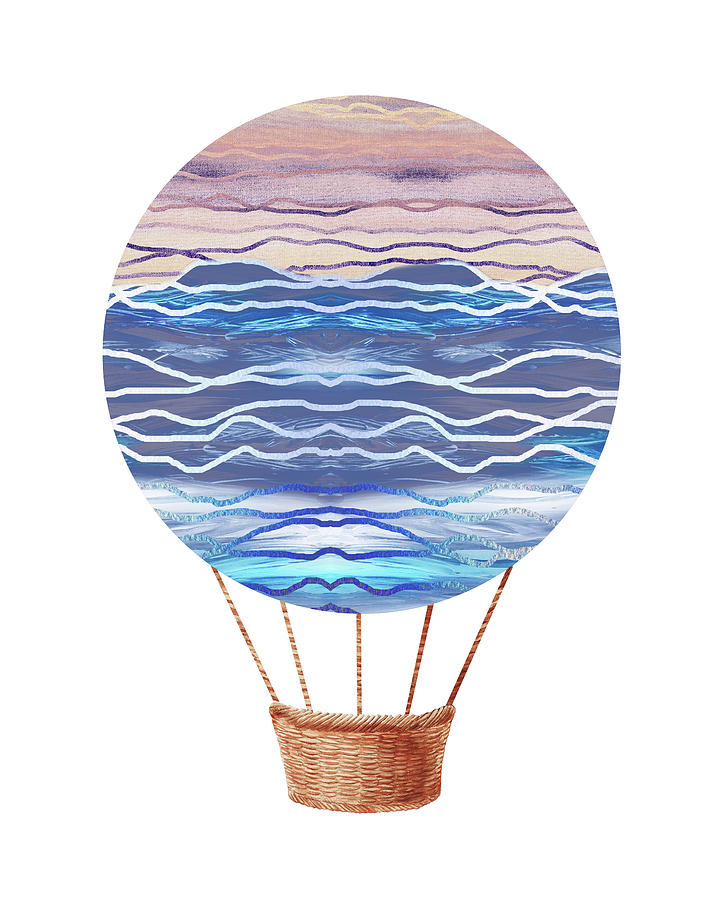 Watercolor Silhouette Hot Air Balloon Xxvi Painting