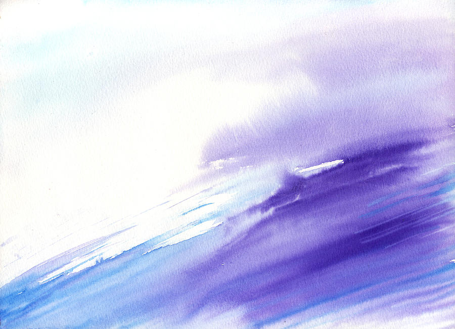 Watercolor Wave With Purple And Blue Digital Art by Stereohype