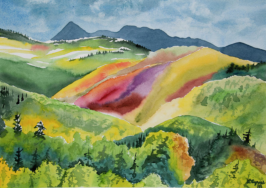Watercolor - Wilson Mesa Landscape Impression Painting by Cascade Colors