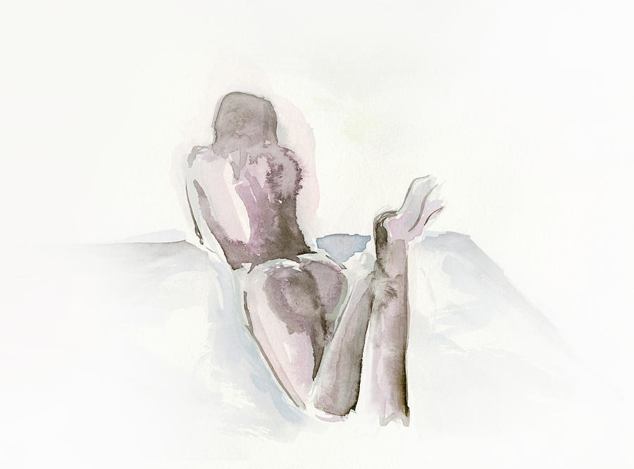 Nude Digital Art - Watercolour Nude 1 by Nicky Kumar