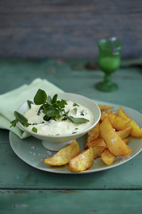 Watercress Aioli With Fries Photograph by Anke Schtz