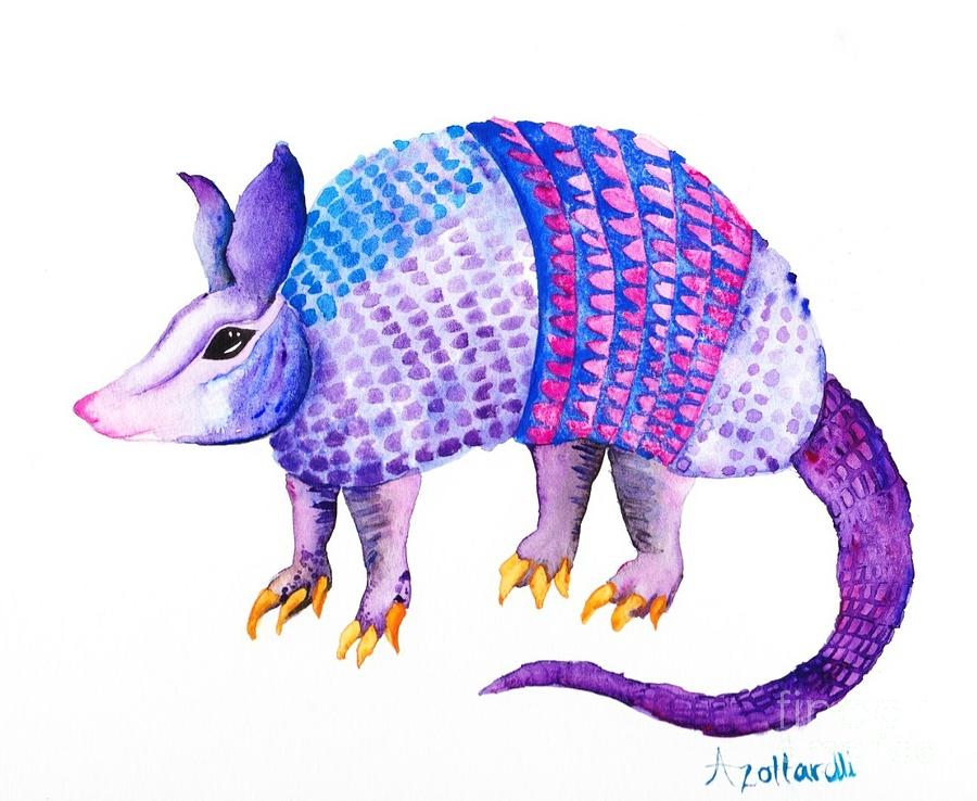 Watered Armadillo Painting by Ashley Zottarelli