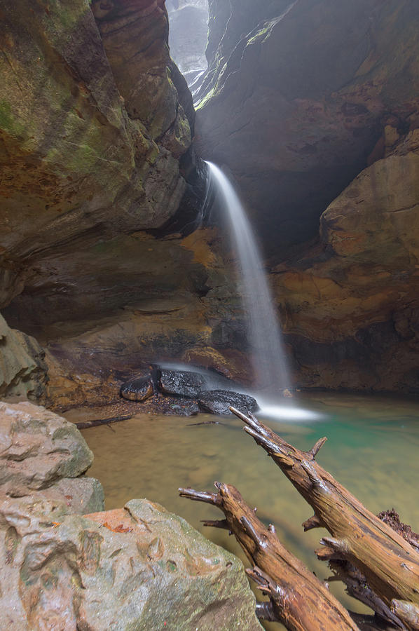 Waterfall at Conkles Hollow, Hocking Hills Photograph by Ina Kratzsch