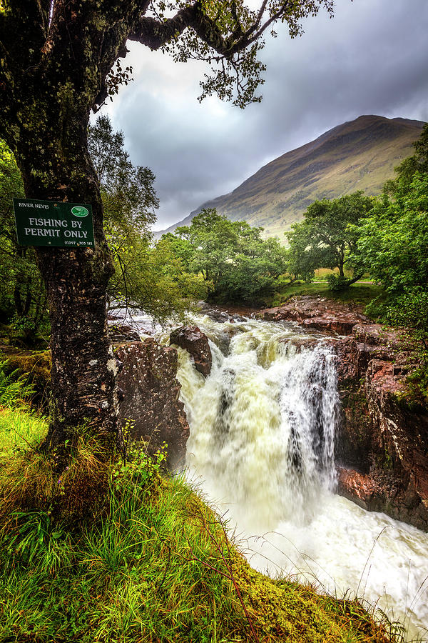 Waterfall at the Ben Nevis Mountain Photograph by Debra and Dave Vanderlaan