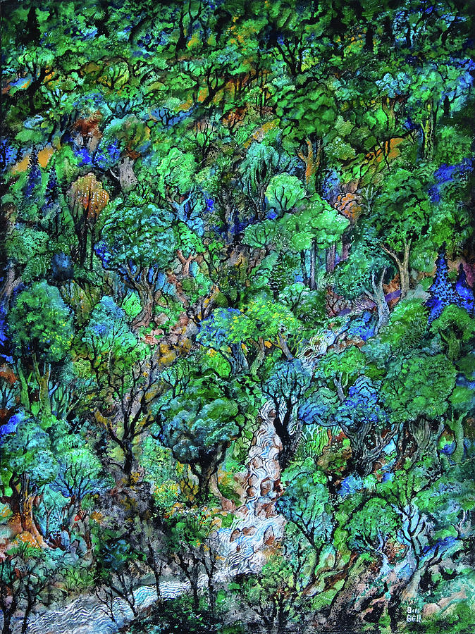 Waterfall Painting - Waterfall by Bill Bell Waterfall Painting - Waterfall by Bill Bell