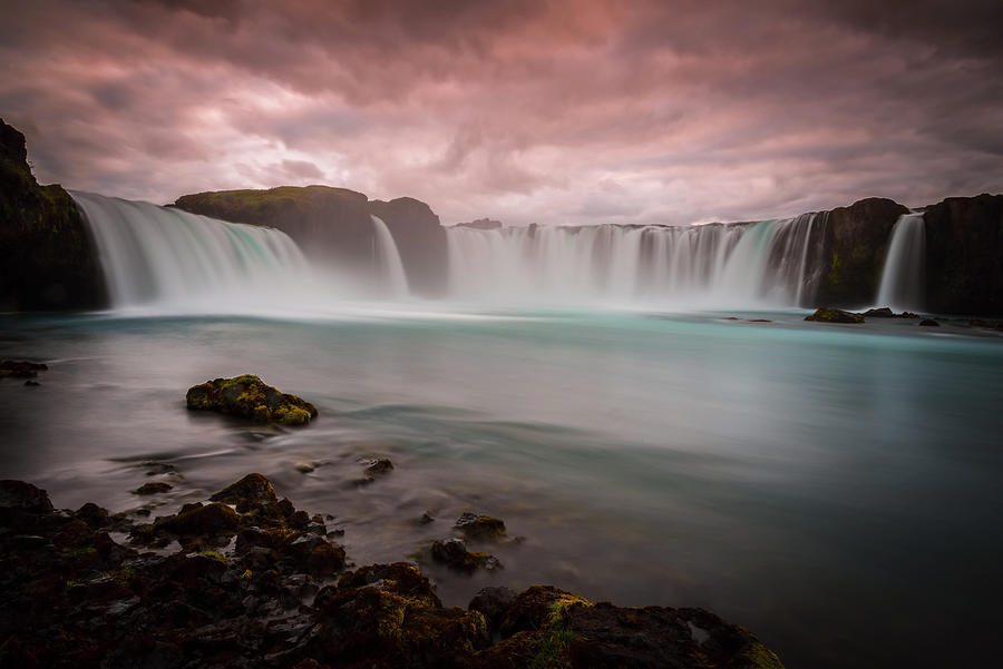 Landscape Photograph - Waterfall Godafoss In Iceland by Petr Simon