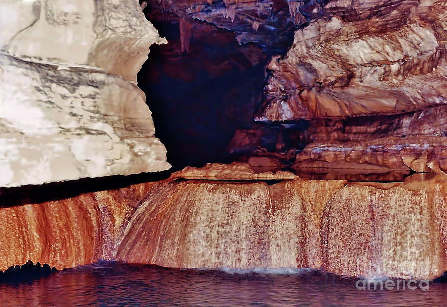 Fall Photograph - Waterfall In A Cave by D Hackett