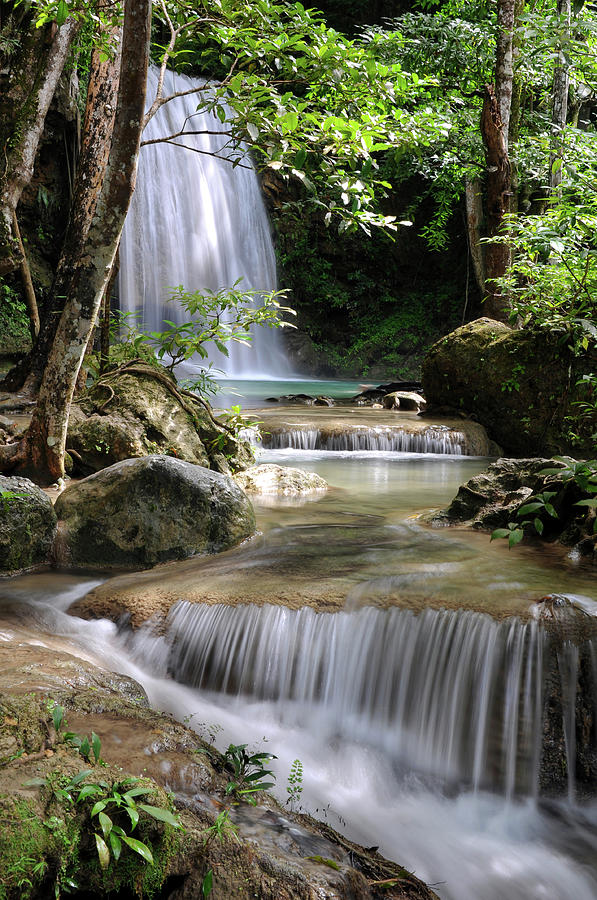 Waterfall In Forest Of Thailand Photograph by Dangdumrong