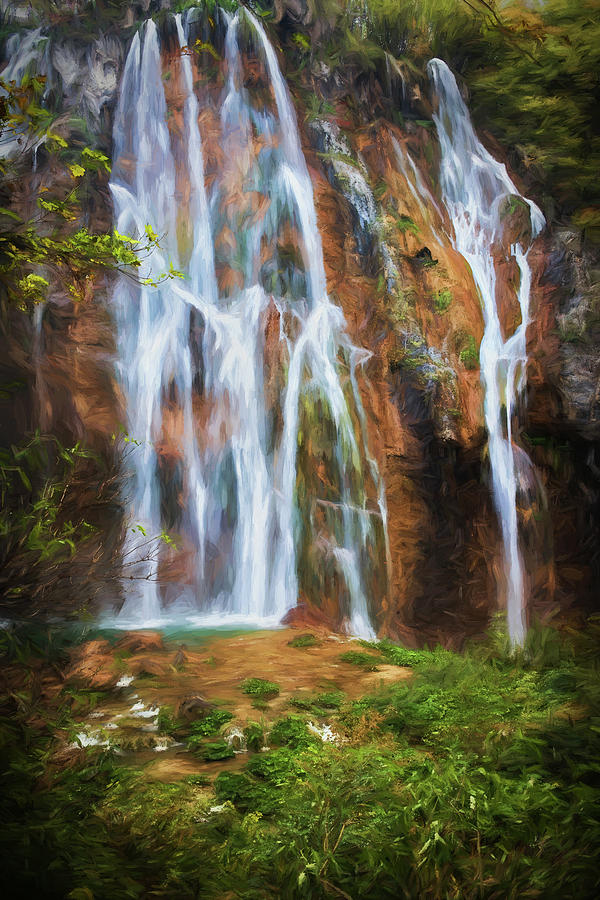Waterfall in Plitvice Lakes National Park Photograph by Artur Bogacki