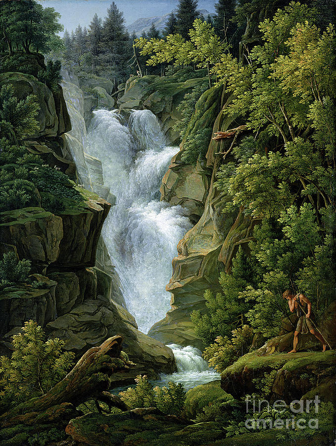 Waterfall In The Bern Highlands, 1796 Painting by Joseph Anton Koch