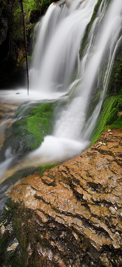 Waterfall In Vallesinella Valley, Brenta Adamello Nature Reserve, Madonna Di Campiglio, Trentino, Italy Photograph by Rainer Mirau