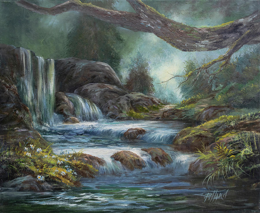 My Secret Waterfall  Painting by Lynne Pittard