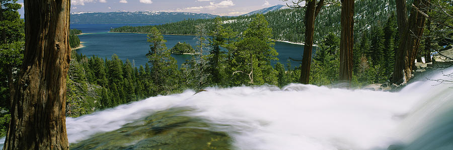 Nature Photograph - Waterfall Near A Lake, Eagle Falls by Panoramic Images