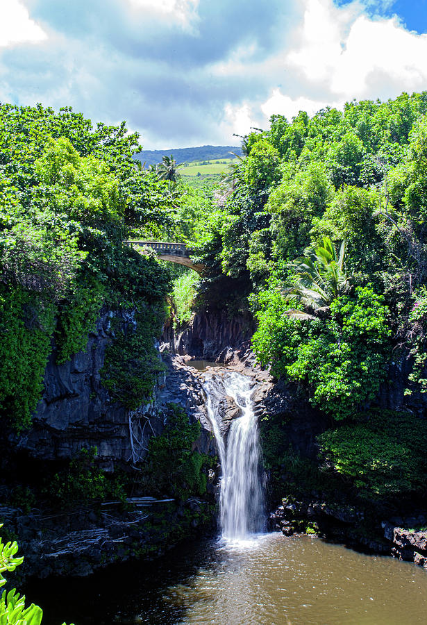Waterfall on Maui Photograph by Anthony Jones