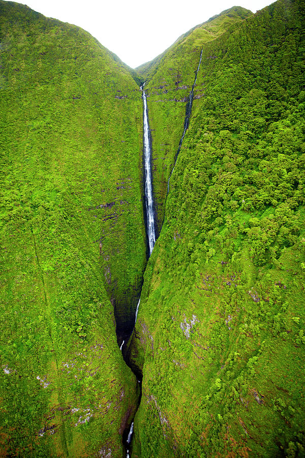Waterfall On Molokai North Shore Photograph by Allan Baxter