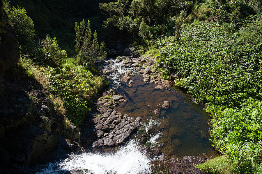 Waterfall on the Kauaikinana Stream Photograph by David L Moore