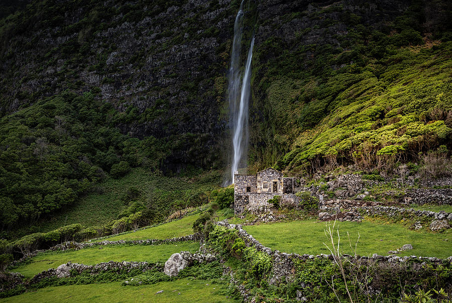 Poco Do Bacalhau Waterfall Photograph