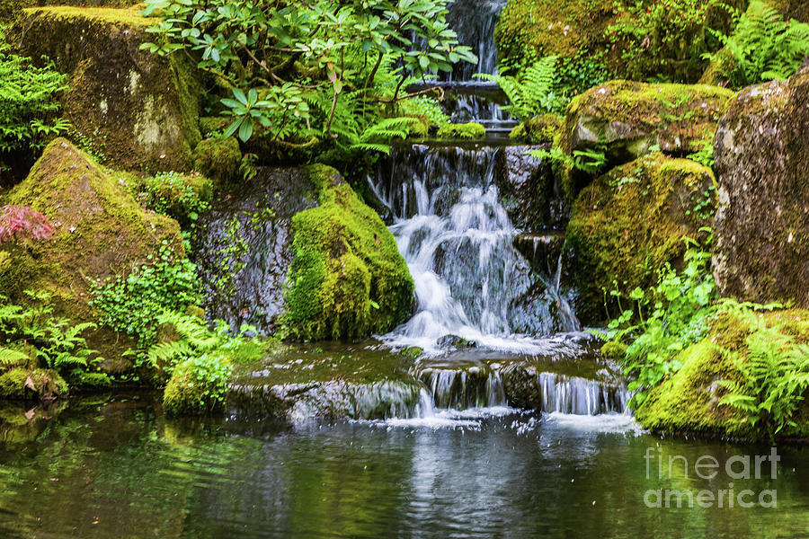Waterfall, Portland Japanese Garden Photograph by Thomas Marchessault