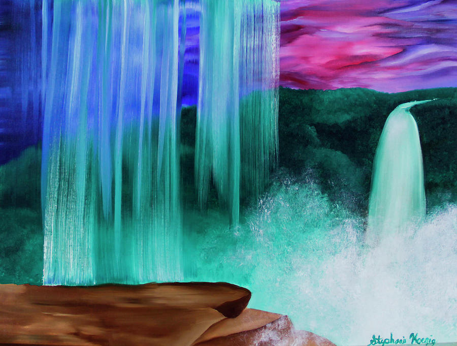 Nature Painting - Waterfall by Stephanie Analah