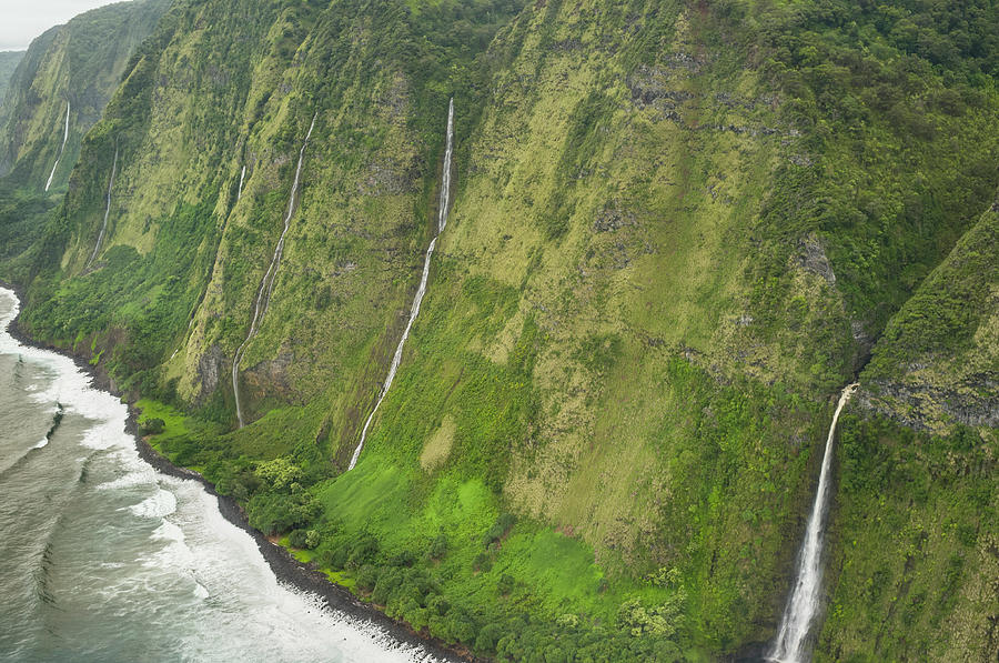 waterfalls along the Kohala Coast Photograph by David L Moore