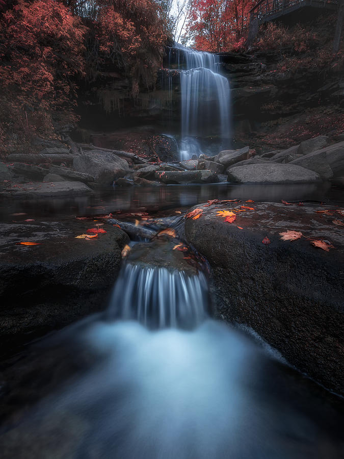 Fall Photograph - Waterfalls In Fall 2 by Steven Zhou
