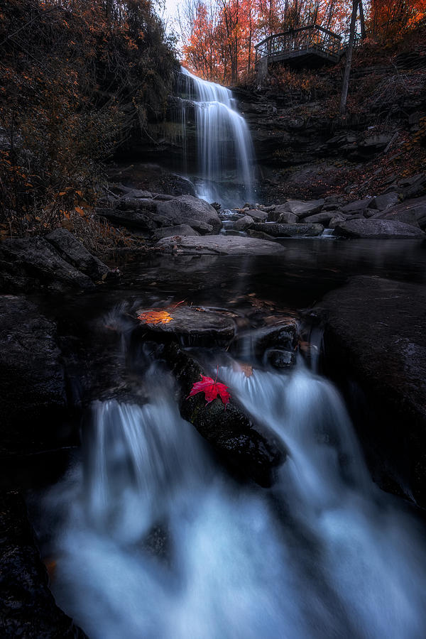 Fall Photograph - Waterfalls In Fall 3 by Steven Zhou