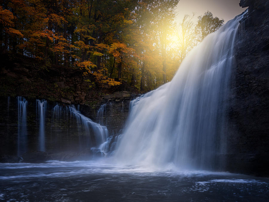 Fall Photograph - Waterfalls In Fall by Steven Zhou