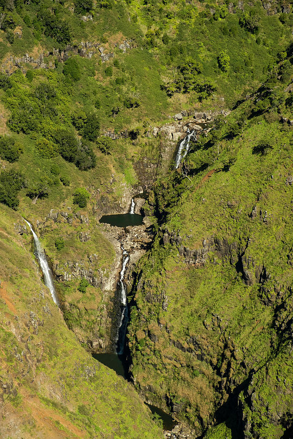Waterfalls Kauai Photograph by David L Moore