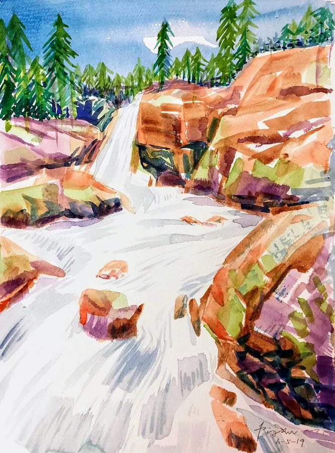 Waterfalls Painting by Ping Yan