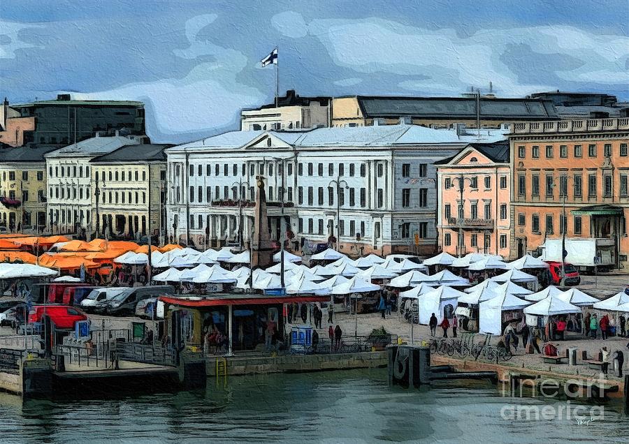 Waterfront Marketplace  Digital Art by Diana Rajala