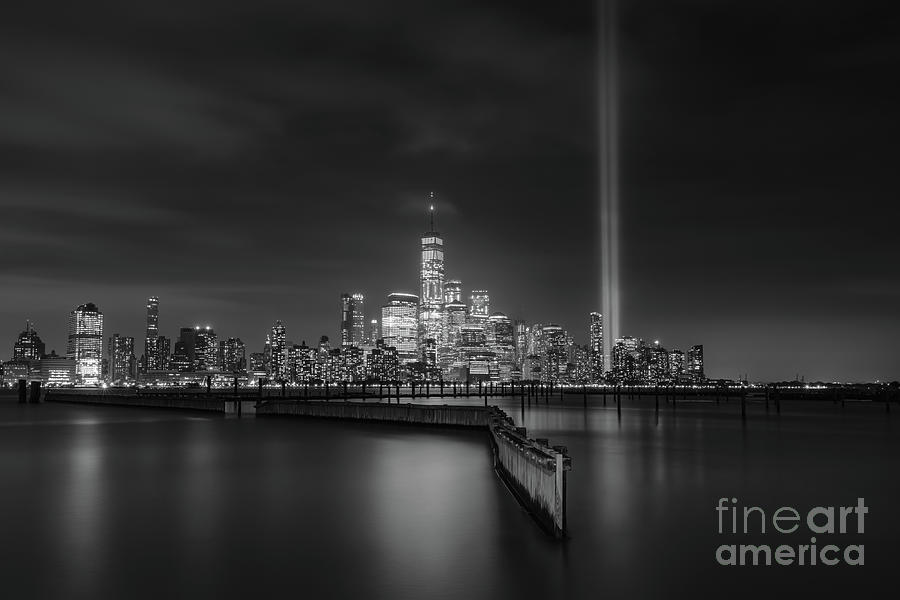 Waterfront Walkway Memorial BW Photograph by Michael Ver Sprill