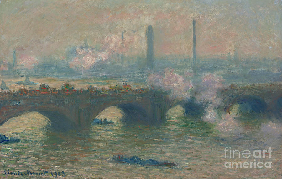 Claude Monet Painting - Waterloo Bridge, Gray Day, 1903  by Claude Monet