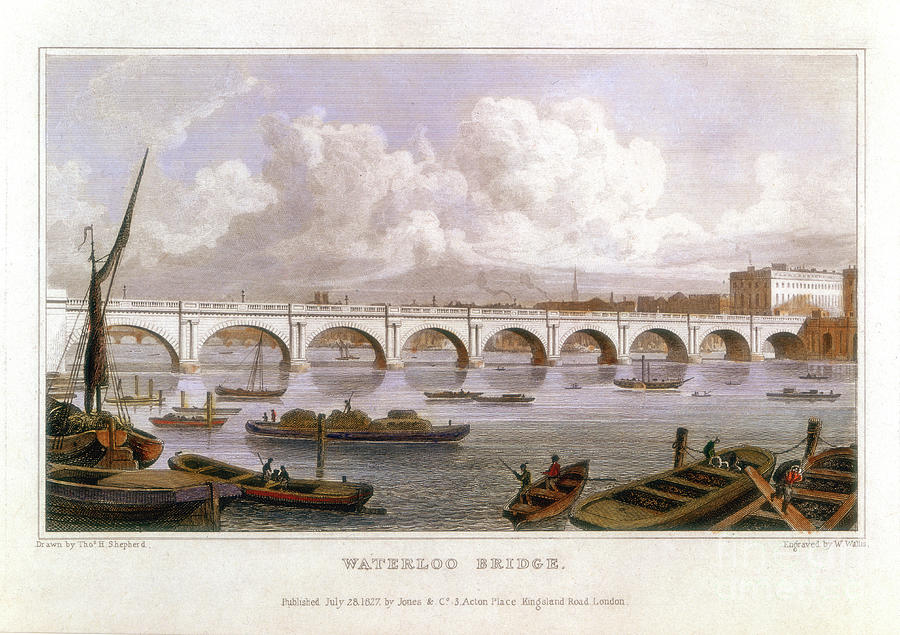 Waterloo Bridge, London Drawing by Print Collector