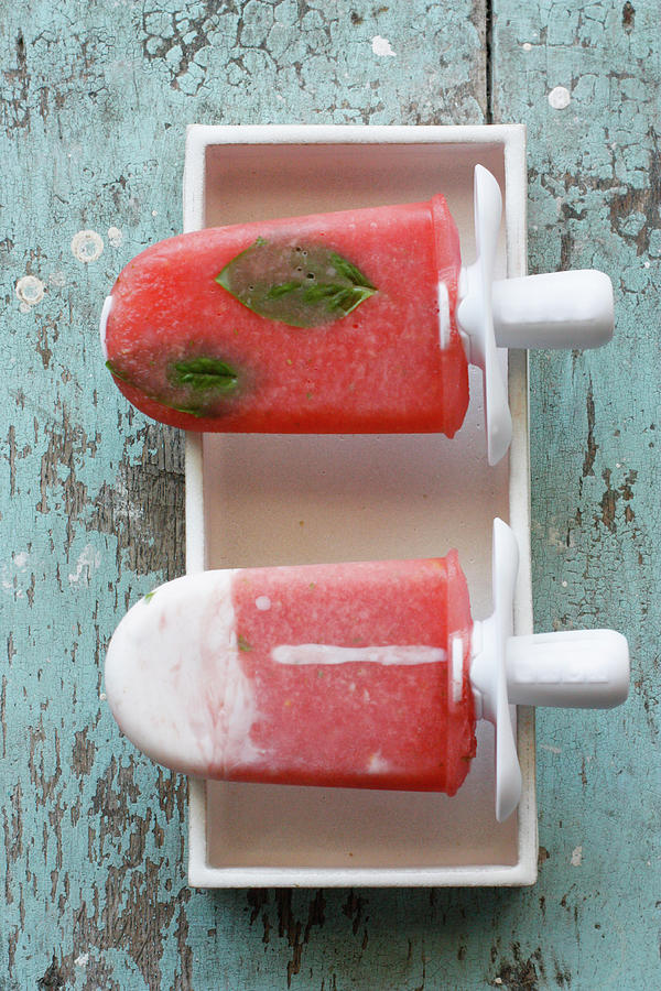 Watermelon And Basil Icicle Photograph by Seven