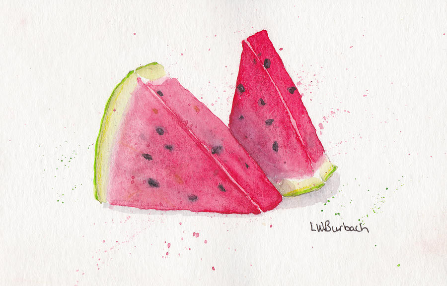 Watermelon Painting by Lisa Burbach