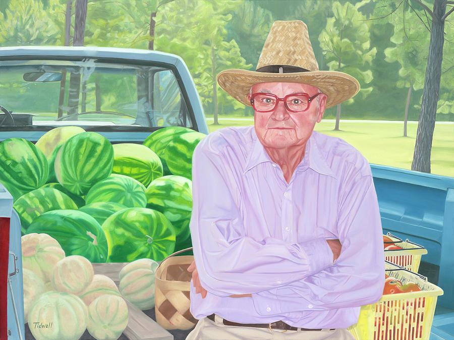 Watermelon Man Painting by Deborah Tidwell Artist