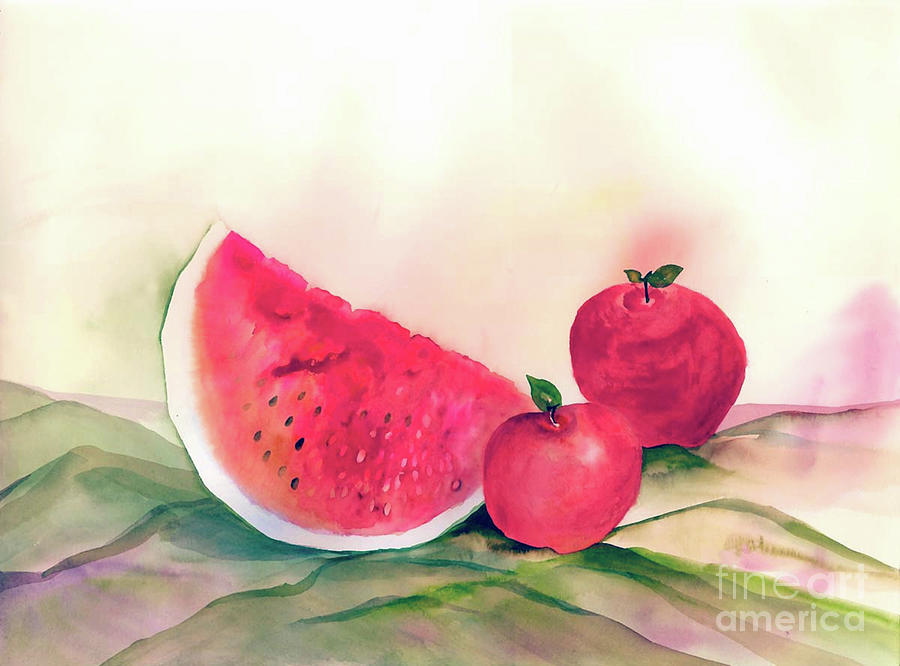 Watermelon Painting by Neela Pushparaj