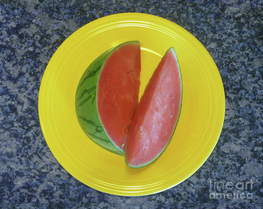 Watermelon On A Plate Photograph by Lucyna A M Green