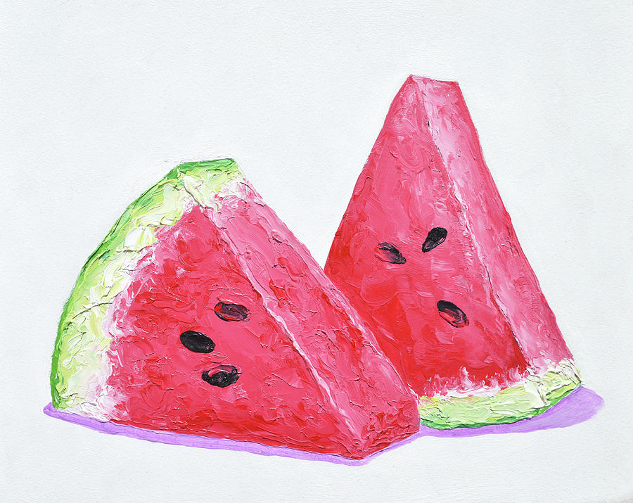 Watermelon Slices Painting by Jan Matson