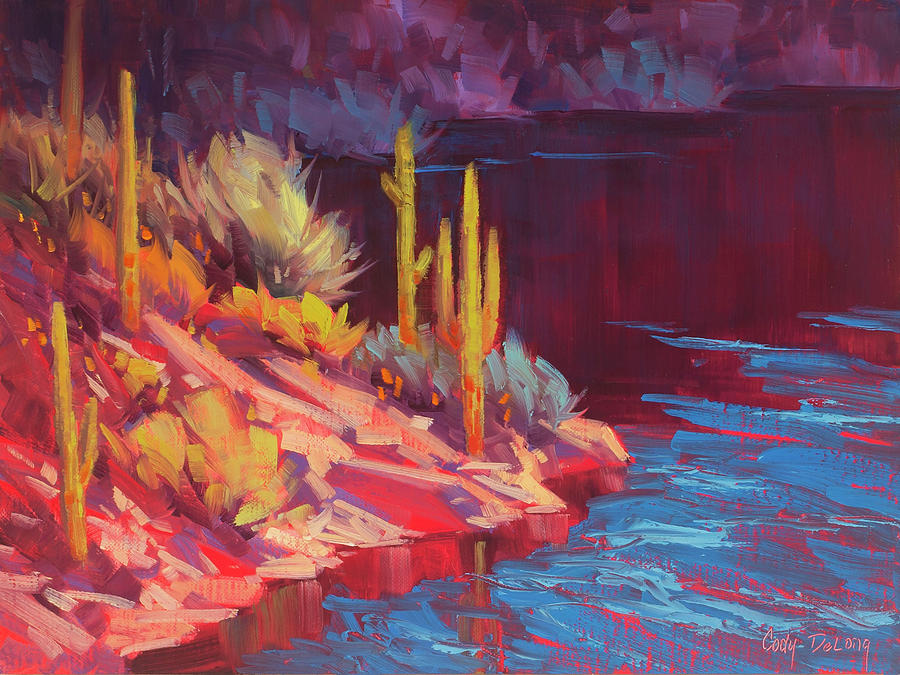 Saguaro Painting - Waters Edge by Cody DeLong