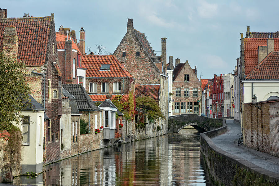Architecture Photograph - waterway in Bruges by Joachim G Pinkawa