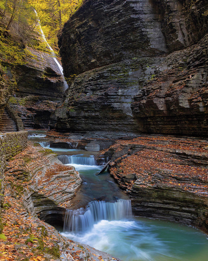 Watkins Glen Gorge Tier Falls Photograph by Jerry Fornarotto