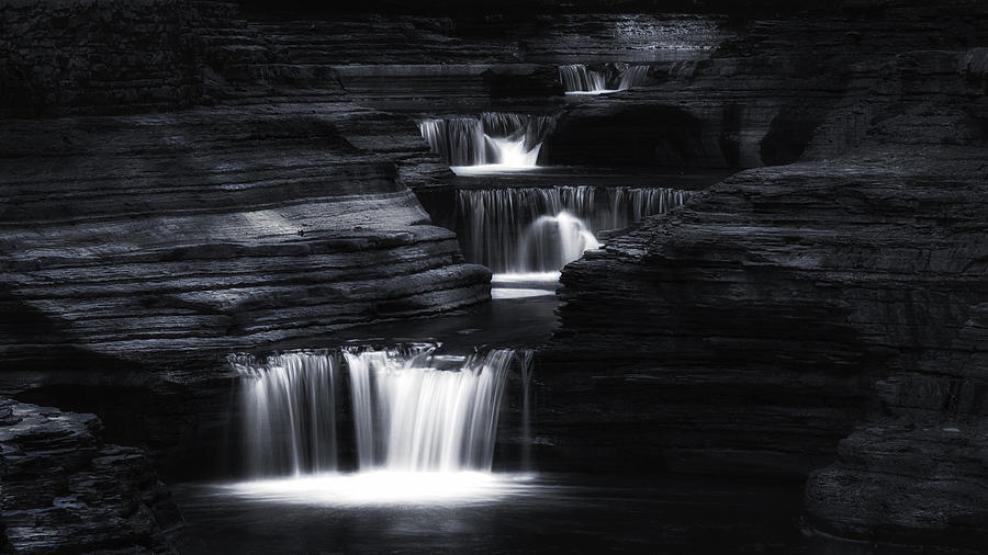 Waterfall Photograph - Watkins Glen Water Cascade by Aidong Ning