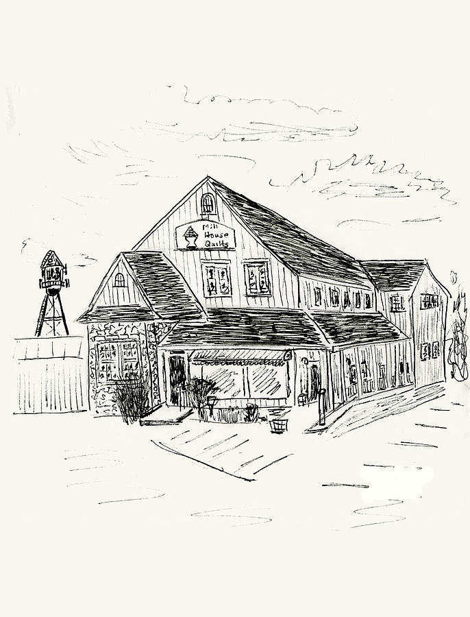 Waunakee Mill House Drawing by Ben Bohnsack