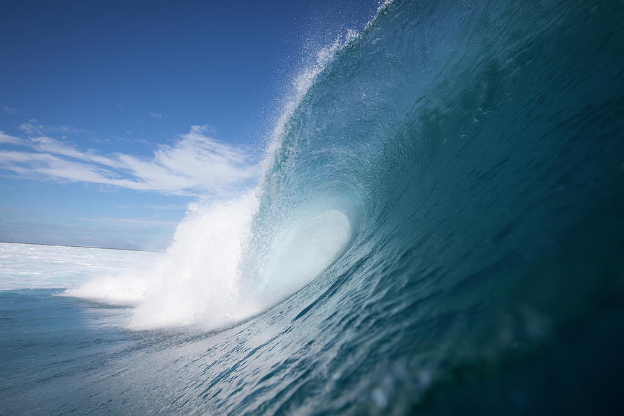 Wave Breaking At Cloud Break In Fiji Photograph by Justin Lewis