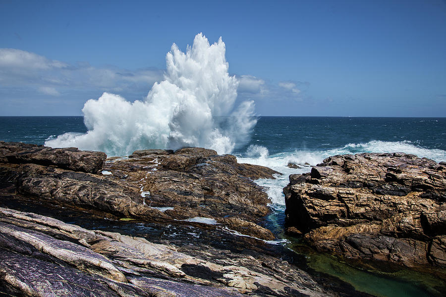 Wave Crashing Onto Rocks. Cape Carnot Photograph by John White Photos