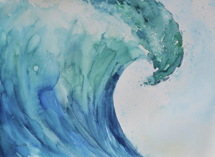 Ocean Mixed Media - Wave II by Marietta Cohen Art And Design