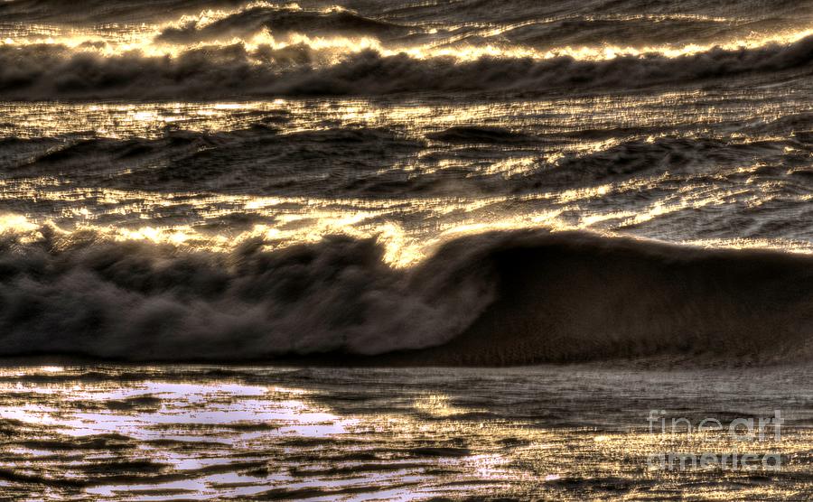Grand Bend Photograph - Wave Lite  by John Scatcherd