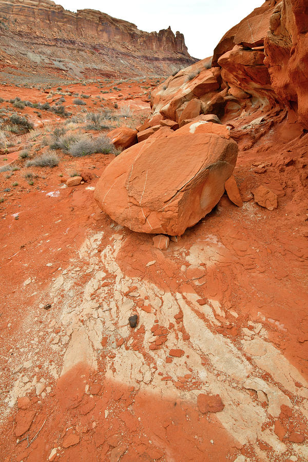 Wave of White in Red Rock Photograph by Ray Mathis